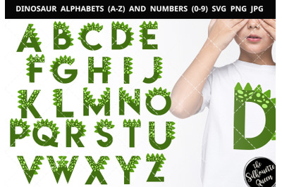 Dinosaur Alphabet Number Silhouette Vector