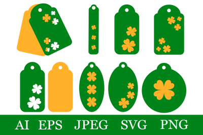 St Patricks day Gift Tags. Gift Tags SVG. Gift Tags template