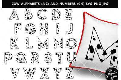Cow Alphabet Number Silhouette Vector