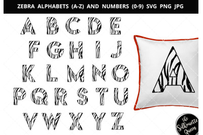 Zebra Alphabet Number Silhouette Vector