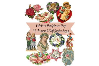 96 Valentine&#039;s Day Scrap Clipart Graphics