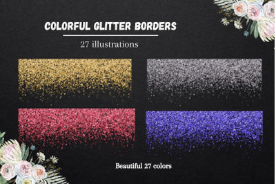 Colorful Glitter Borders Clipart