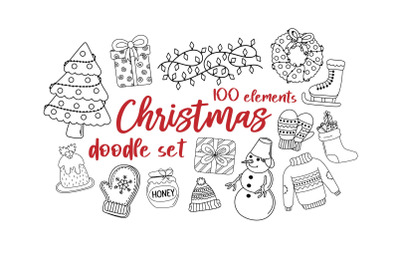 Christmas doodle set