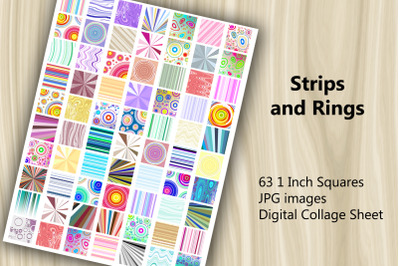 Digital Collage Sheet - Strips and Rings