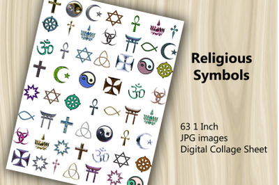 Digital Collage Sheet - Religious Symbols