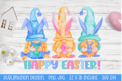 Easter Gnomes. Spring Gnomes PNG. Gnomes Watercolor Sublimation.