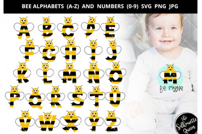 Bee Alphabet Number Silhouette Vector