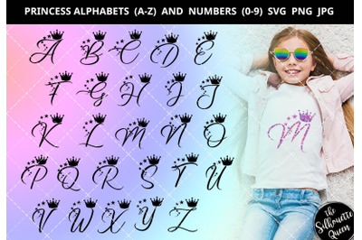 Princess Alphabet Number Silhouette Vector