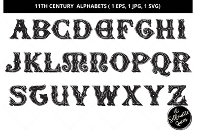 11 century alphabets&2C; decorative alphabets svg&2C; monogram alphabet sv