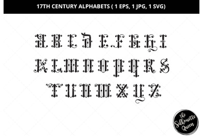 17 century alphabets, decorative alphabets svg, monogram alphabet svg, split letter svg, alphabet svg bundle, ABC svg, font svg, ornate svg, cut files for circuit