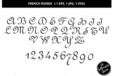 French ronde svg, french script svg, calligraphy svg