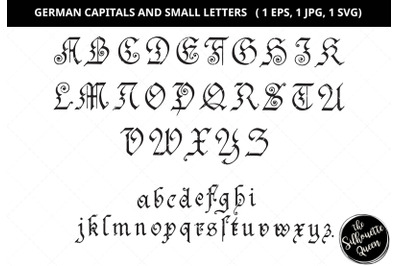 German capital letter, German small letter, decorative alphabets svg