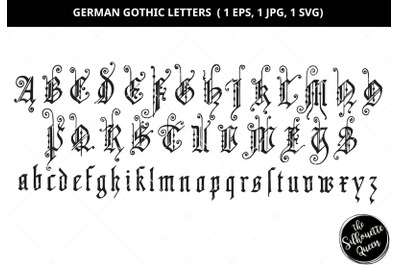 German gothic letter, ornate letters svg, vintage alphabet svg