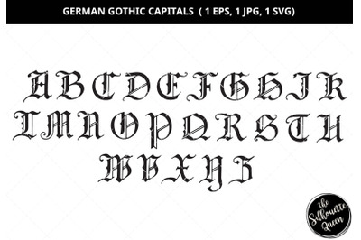 German gothic letter, ornate letters svg, vintage alphabet svg