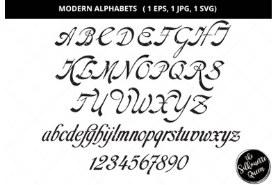 Modern alphabets, capital letters svg, small letters svg, numbers svg