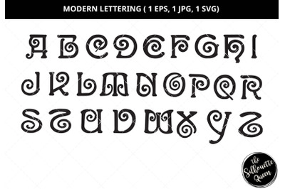 Modern lettering svg, capital letter svg, small letter svg, number svg