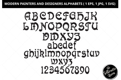 Modern painters alphabet, designers alphabet svg, capital letter svg