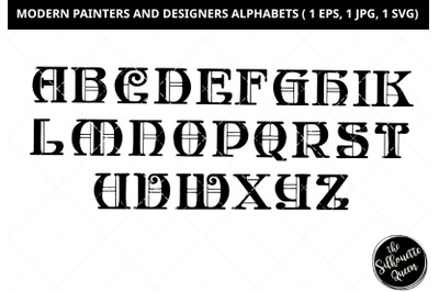 Modern painters alphabet, designers alphabet svg, capital letter svg