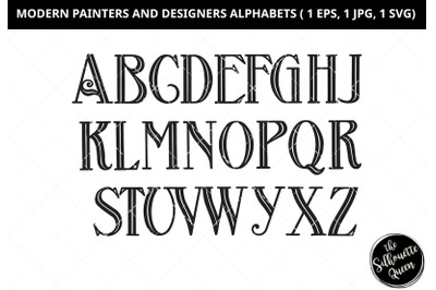 Modern painters alphabet, designers alphabet svg, capital letter svg