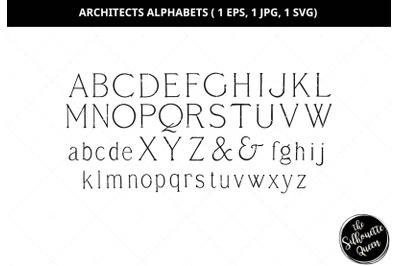 Architects alphabets svg, capital letter svg, small letter svg