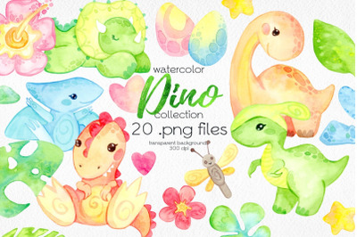 Watercolor Dinosaurs Clipart