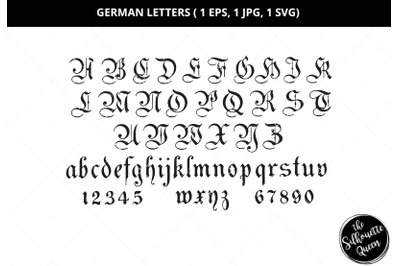 German letters svg, German numbers svg, modern script svg