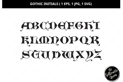 Gothic Initials svg, ornate letters svg, vintage alphabet svg