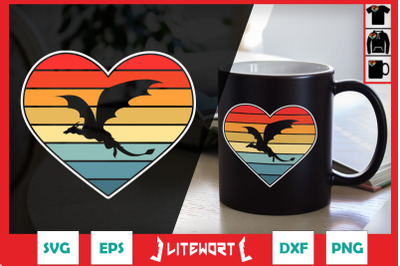 Retro Vintage Dragon Heart Valentine