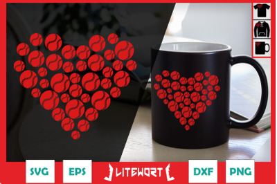 Pickleball Love Heart Shape Valentine