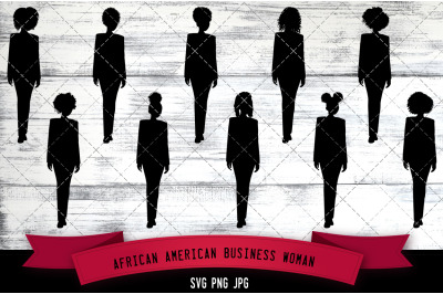 African American Business Woman Silhouette Vector