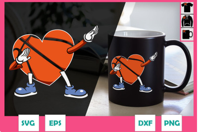 Heart Dabbing Basketball Lover Valentine