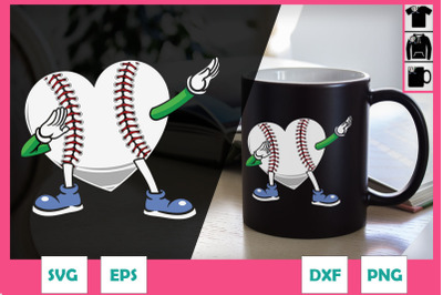 Heart dabbing baseball lover valentine