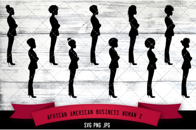 African American Business Woman Silhouette Vector