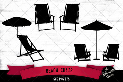 Beach Chair Silhouette Vector