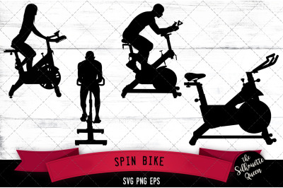 Spin Bike Silhouette Vector