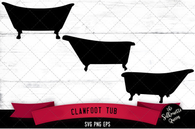 Clawfoot Tub Silhouette Vector