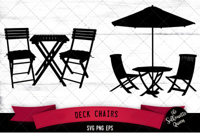 Deck Chairs Silhouette Vector