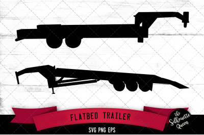 Flatbed Trailer Silhouette Vector