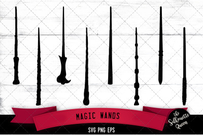 Magic Wands Silhouette Vector