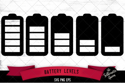 Battery Levels Silhouette Vector