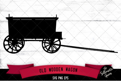 Old wooden wagon Silhouette Vector