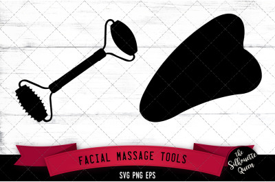 Facial Massage Tools Silhouette Vector