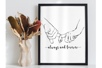 Couple hands printable poster - wedding print - love poster