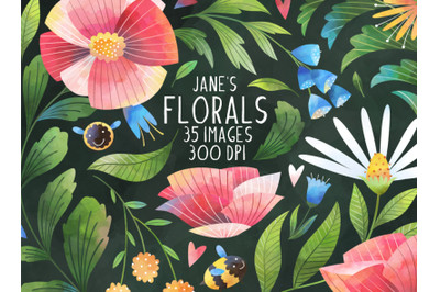 Watercolor Florals Clipart