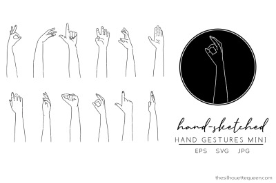 Hand Gesture Mini Silhouette Vector