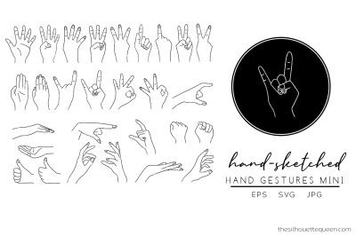 Hand Gesture Mini Silhouette Vector