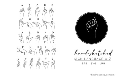 Sign Language Silhouette Vector