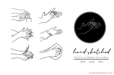 Washing Hands Silhouette Vector