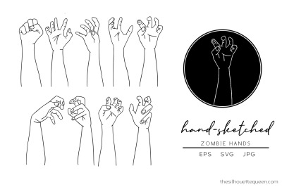 Zombie-Hands Silhouette Vector