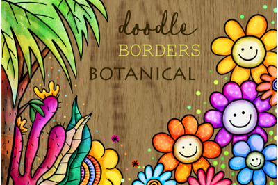 Doodle Floral Botanical Page Border Decoration